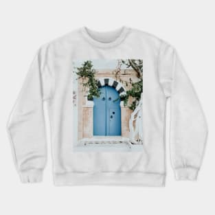 Blue Arabic style door Crewneck Sweatshirt